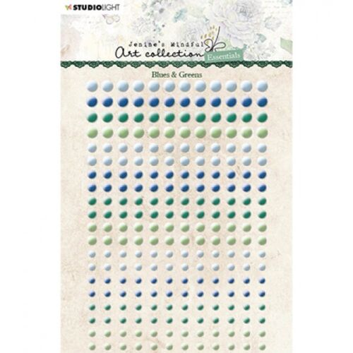 STL Embellishments - Adhesive Pearls Green & Blue