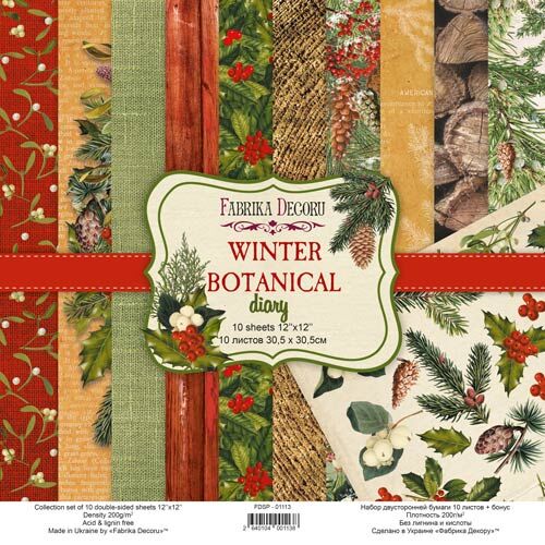 FDC Paper Pack 12x12" - Winter Botanical Diary