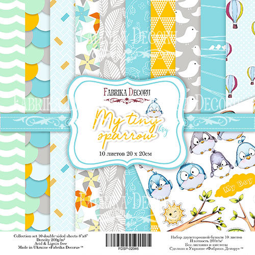 FDC Paper Pack 8x8" - My Tiny Sparrow Boy
