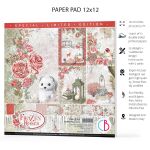 CBL Paper Pad 12x12" - Frozen Roses 12BL
