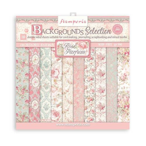 STP Paper Pad 8x8" - Rose Parfum Background