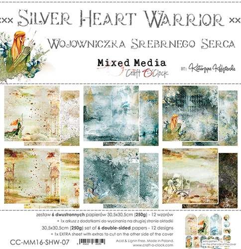 CCL Paper Pack 12"x12" - Silver Heart Warrior