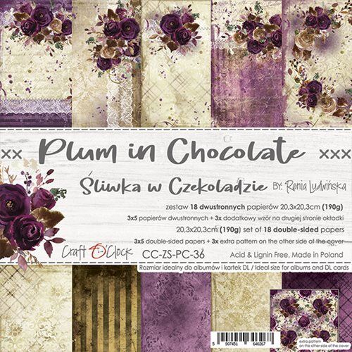CCL Paper Pack 8"x8" - Plum in Chocolate