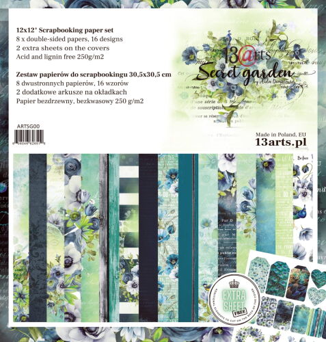 13ARTS Paper Pack 12x12" - Secret Garden