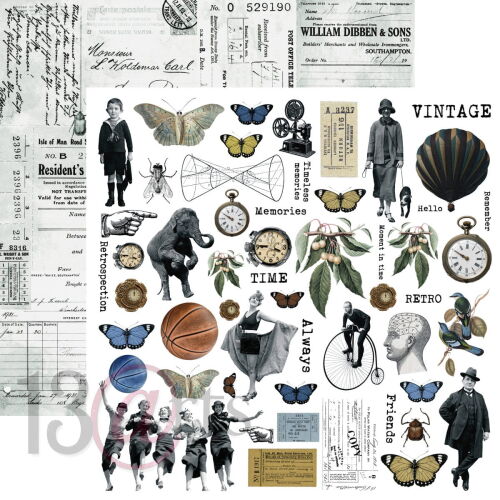 13ARTS Cardstock - Back in Time Retrospection