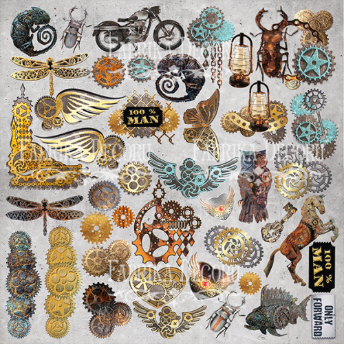 FDC Cut-Out Sheet 12"x12" - Grunge & Mechanics
