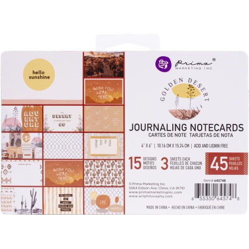 PRM Journaling Notecards Pad 4x6" - Golden Desert