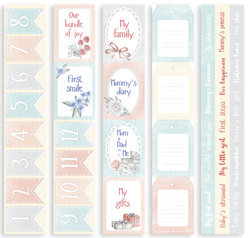 FDC Ephemera - Cut-Out Strips Shabby Baby Boy Redesign