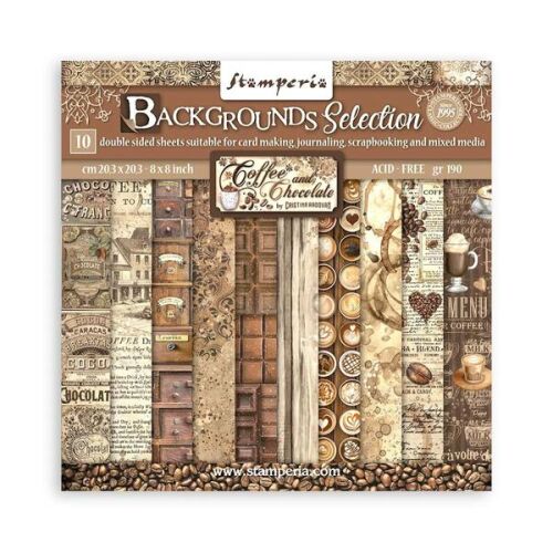 STP Paper Pad 8x8" - Coffee and Chocolate Background