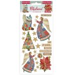 STP Chipboard Sticker 15x30 cm - Christmas Patchwork