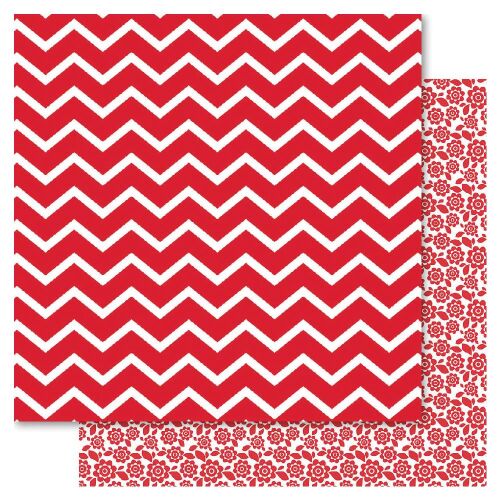 RRI Cardstock - Bella! Fusion Red Chevron