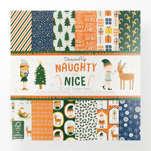 DVC Paper Pad 12"x12" - Naughty or Nice