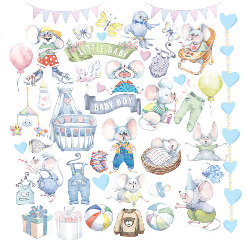 FDC Cut-Out Sheet 8"x8" - My Little Mousy Boy