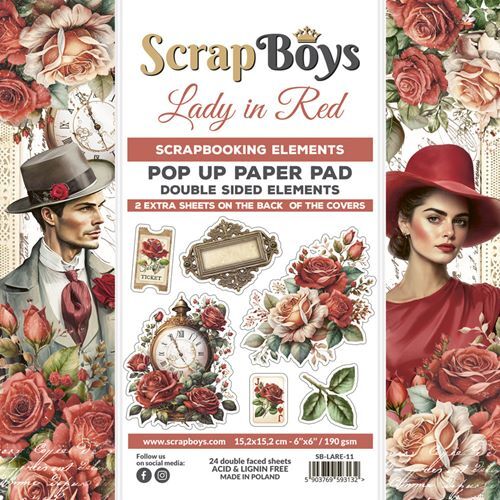 SBO Paper Pack 6x6" - Lady in Red Pop Up Die-Cuts