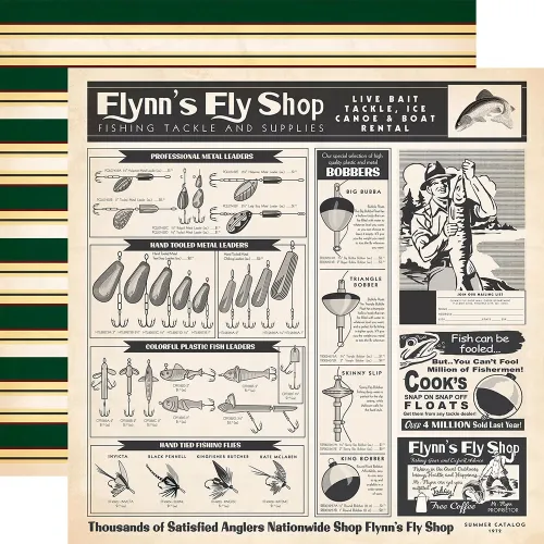 CTB Cardstock - Gone Fishing Fly Shop Ad