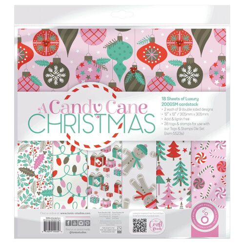 TNC Paper Pack 12x12" - Candy Cane Christmas
