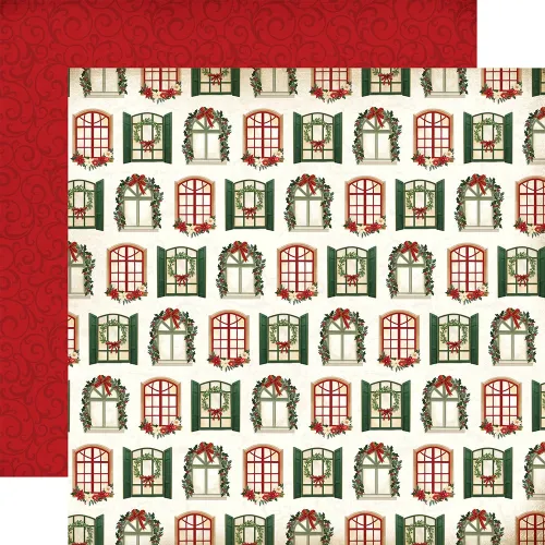 CTB Cardstock - Vintage Christmas Decorated Windows