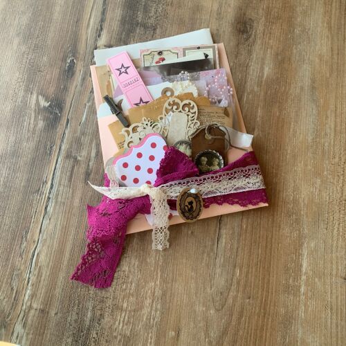 SRH Junk Journal Schätzchen - Vintage Pink Lace (120 Teile)