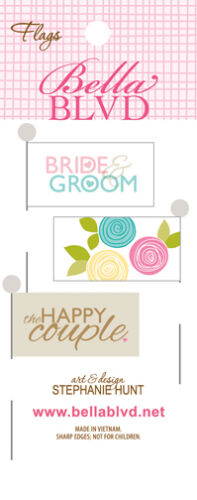 BLB Embellishments - Love & Marriage Flags