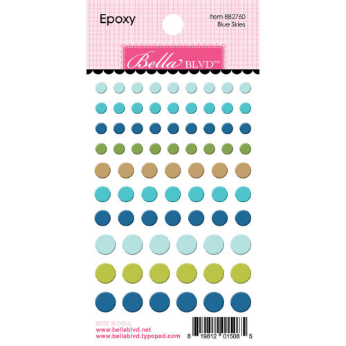 BLB Embellishment - Enamel Dots Lake Life Blue Skies Epoxy